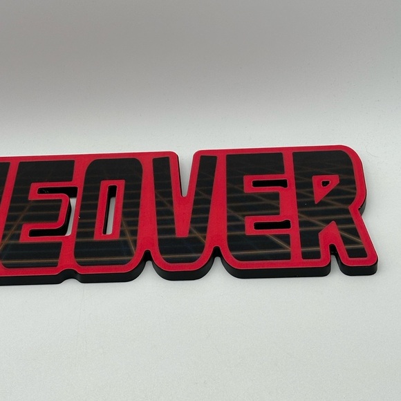 GAMEOVER Lenticular Wood Wall Shelf Sitter Wood Holographic Overlay - Picture 3 of 7